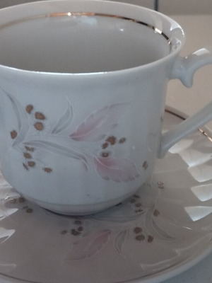 Tea cup set with saucers, pack of six, porcelain, new