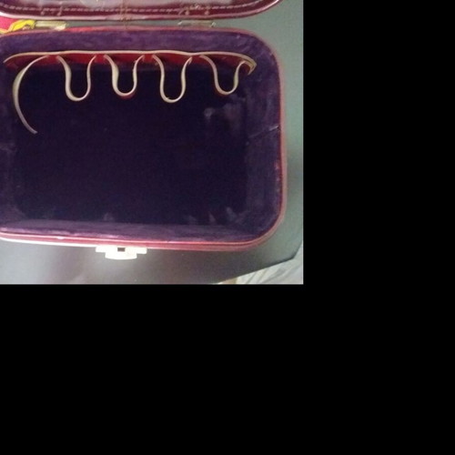 Toiletry bag from the 70s used, hard case with velvet interior