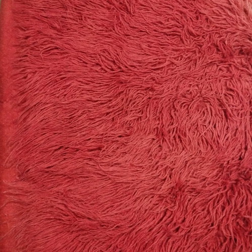 Wool Flokati Rug like new, red rose color 2.60×0.80 m