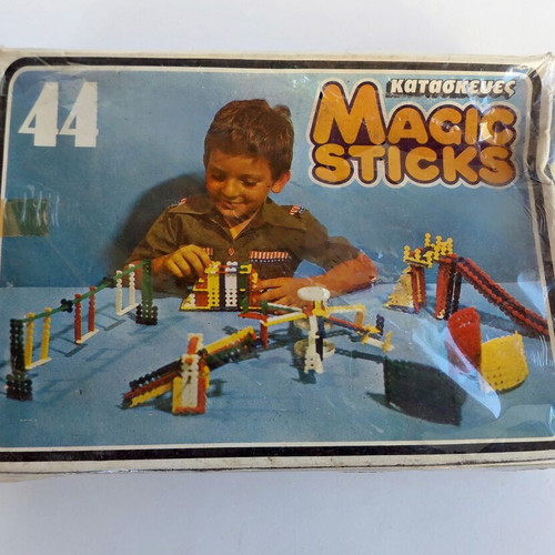 Magic Sticks constructions from the 70s, new, Greek made by Cort Plast