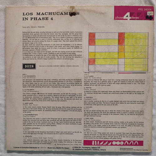 Los Machucambos In Phase 4 vinyl record used, Latin