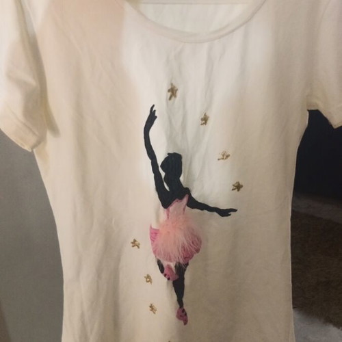 Women's blouse with handmade ballerina design like new