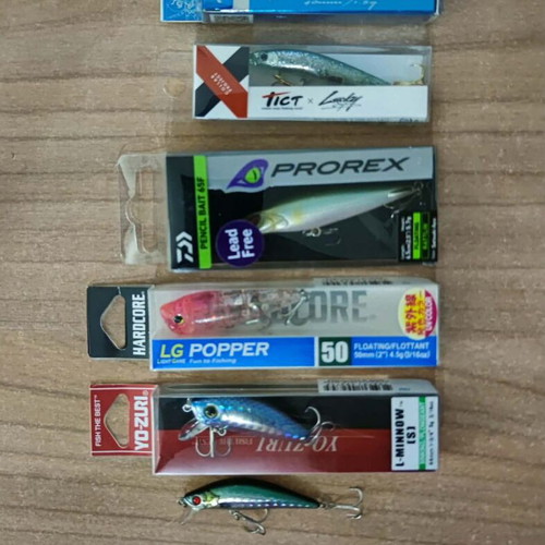 Artificial lures for LRF in various sizes and weights, new