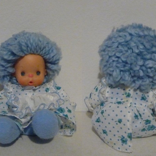 El Greco Patapoufa Blue Doll with Egg 1980s like new