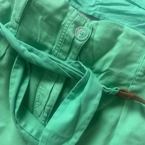 Attrattivo women set green like new, cotton trousers and blouse