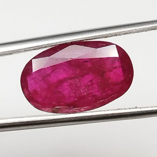Natural unheated ruby 2.08 carat vivid red oval