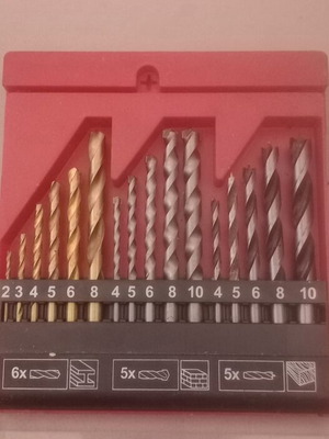 Drill Bit Set for Steel, Concrete & Wood new, 16 pieces