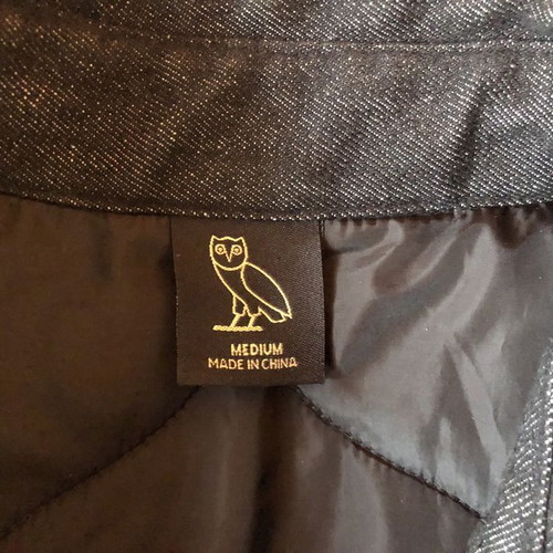 OVO Pom Pom Denim Quilted Overshirt like new, men's size M, blue
