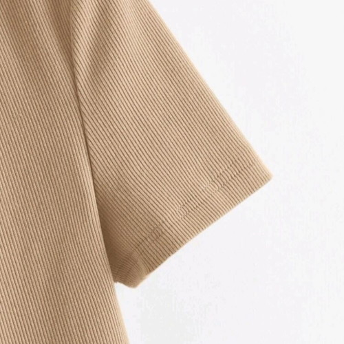 Cropped polo T-shirt like new, Shein, beige brown, size L