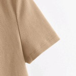 Cropped polo T-shirt like new, Shein, beige brown, size L