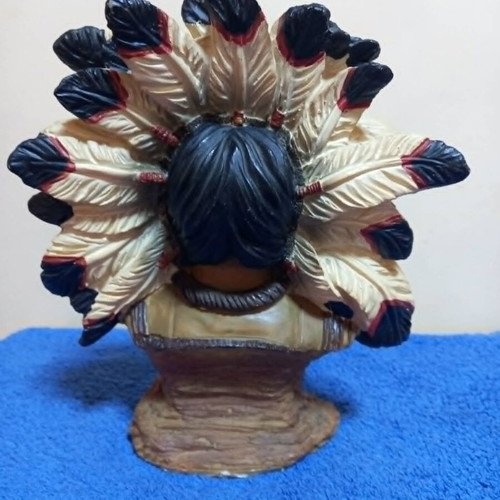 Bust of Native American Chief used with feather headdress