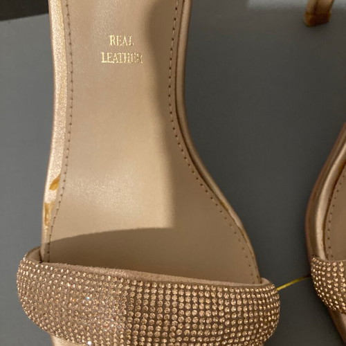 Exe women's high-heeled sandals like new, beige gold