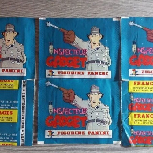 Inspector Gadget 1983 Panini stickers used, pack of 6
