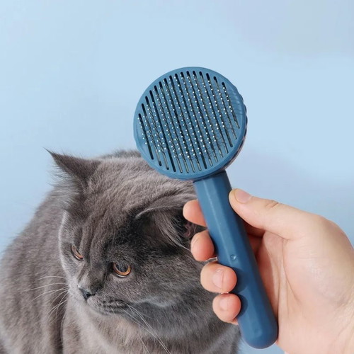 Self-cleaning pet brush new for dogs and cats