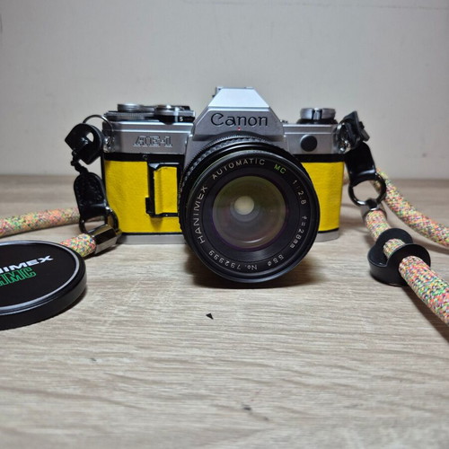 Canon AE-1 φωτογραφική μηχανή με φακό Hanimex 28mm f/2.8 μεταχειρισμένη