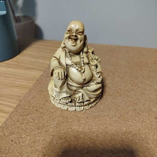 Smiling Buddha resin figurine like new