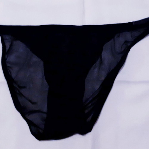 Zara Ousho Medium black sheer panties with rhinestone details