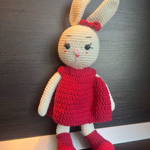 Handmade knitted bunny toy new