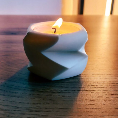 Modern tealight holders set black & white
