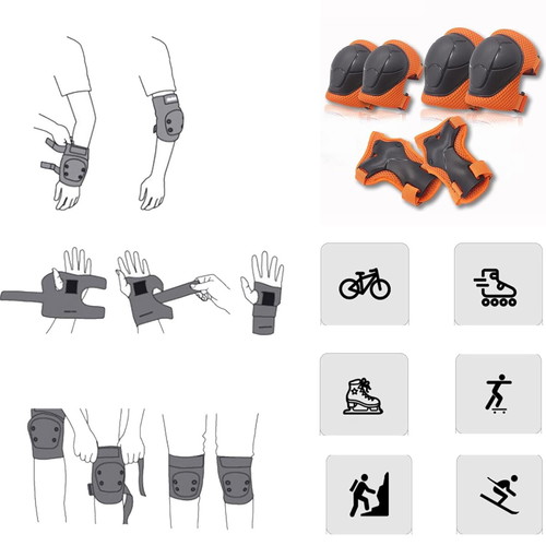 Children's Protective Gear Set 6 Pieces Orange, New