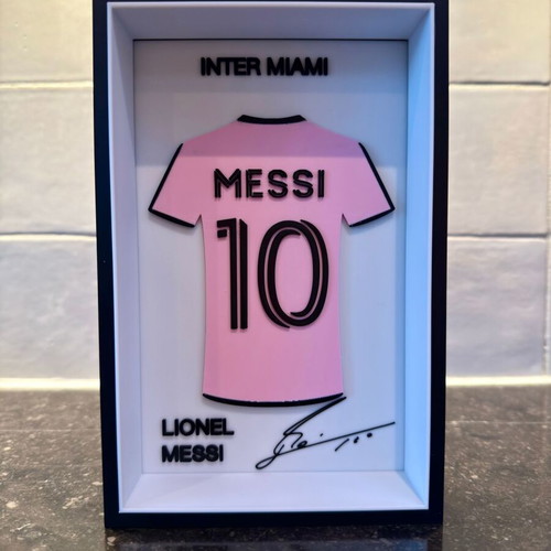 Διακοσμητικό Κάδρο 3D Printed Messi Inter Miami Κατόπιν Παραγγελίας