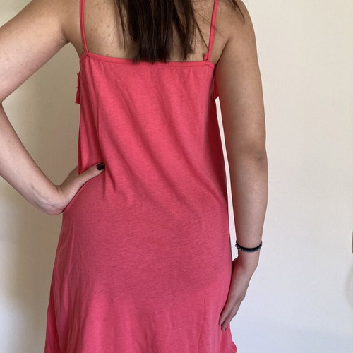 Benetton pink mini dress with ruffles like new