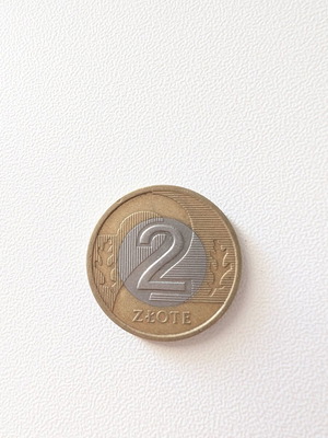 2 Złote coin used, Poland 1995 bimetallic