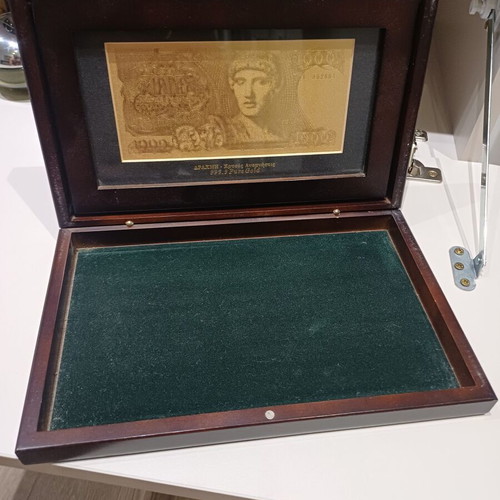 Golden Memories Greek Banknote in Pure Gold Sheet like new