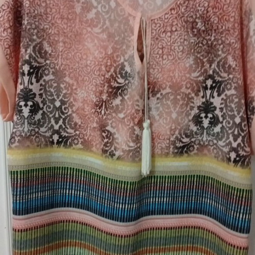 Blouse with short sleeves used, multicolor, size S