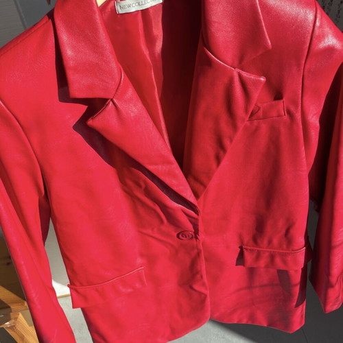Red leather jacket L like new