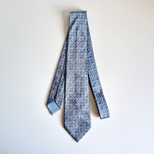 Bottega Veneta tie like new 100% silk intrecciato jacquard turquoise
