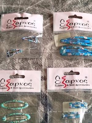 Hair clips new, pack of 8, blue