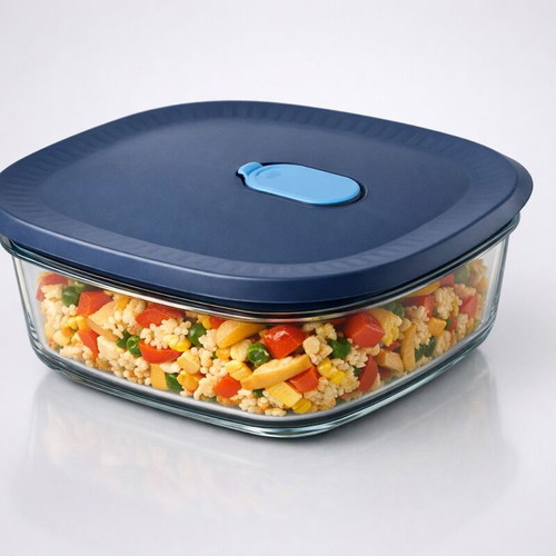 Tupperware VoilaGlass square glass container with lid 1.6L new