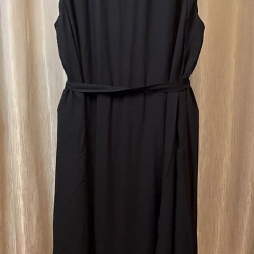 Black sleeveless FRNCH dress like new with midi/maxi belt