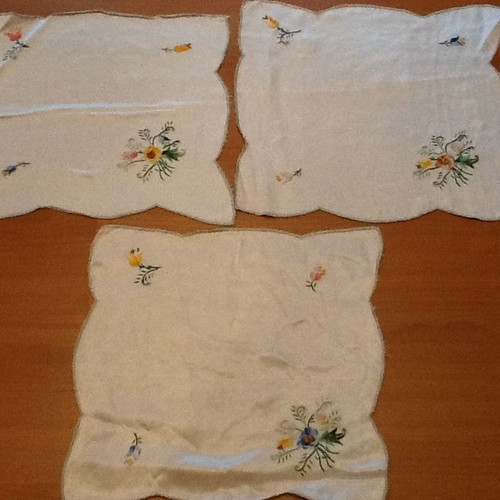 Embroidery used, vintage silk set of 10 pieces