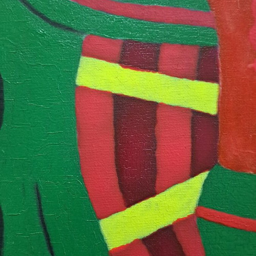 Handmade painting on canvas with fluo colors, like new