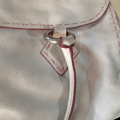 Moschino white leather handbag used, shoulder or hand bag