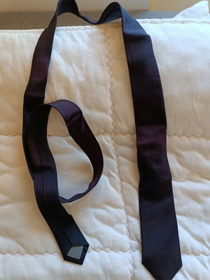 NinoVenturi Black Matte Tie New with Purple Shadows