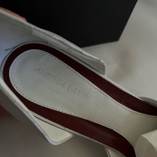 Vintage Andrea Lattanzi leather pumps white and red size 41 like new