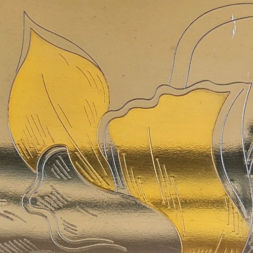 Serving tray like new, stainless steel with 24K gold leaf