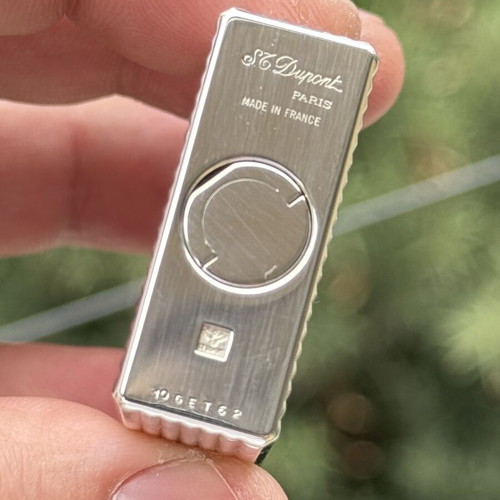 St. Dupont Line 1 silver lighter with box and papers
