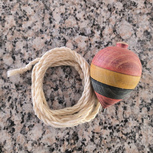 Vintage wooden spinning top, handmade