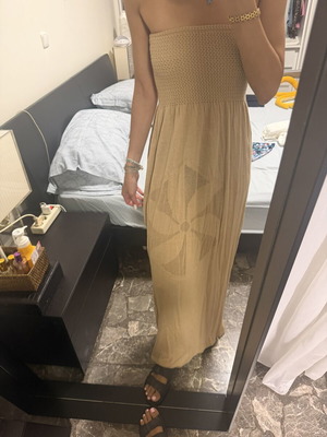LAK πλεκτό μπεζ μάξι φόρεμα σαν καινούργιο