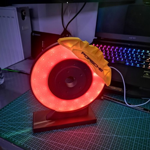 Led Brake Disc Lamp custom 3D printed automotive decor made to order