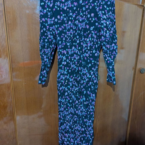 H&M midi dress like new with floral print and puff sleeves size M
