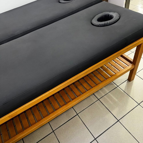 Spa massage beds like new, solid wood, storage space, set of 2