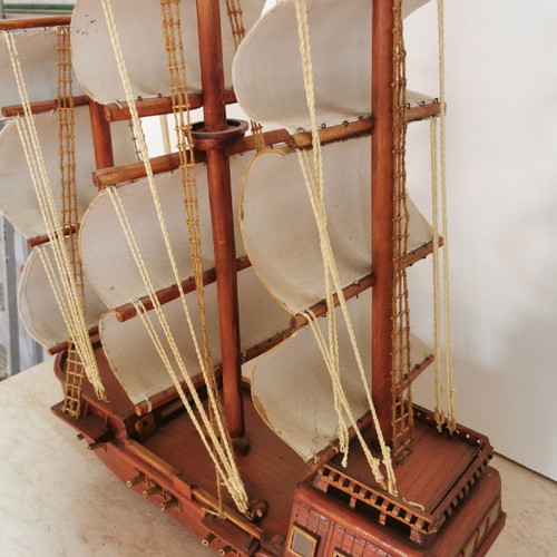 Wooden handmade ship used, large size