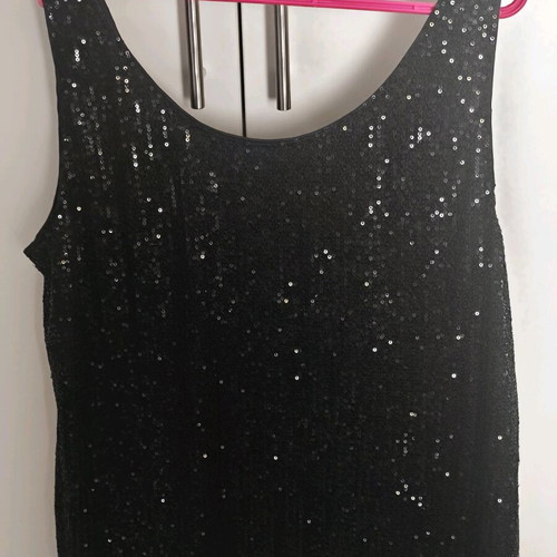 Sequin blouse black, size Large, like new