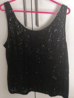 Sequin blouse black, size Large, like new