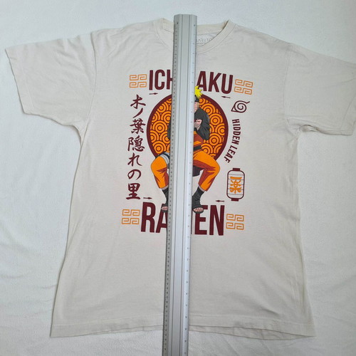 Naruto Ichiraku Ramen men's anime manga t-shirt size L like new, beige
